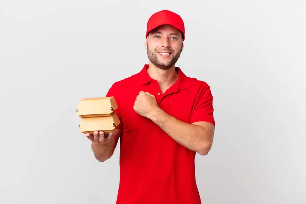 Burger Leveren Man Zich Gelukkig Voelen Geconfronteerd Met Een Uitdaging — Stockfoto