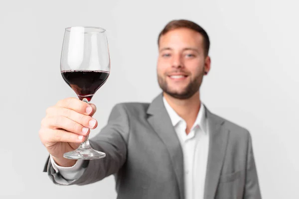 Handsome Businessman Having Wine — Stock Photo, Image