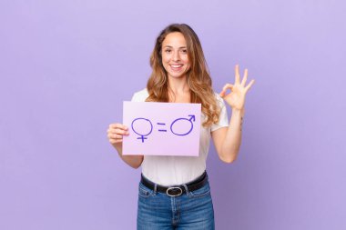 Genç ve güzel bir kadın. cinsiyet eşitliği kavramı