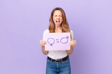 Genç ve güzel bir kadın. cinsiyet eşitliği kavramı