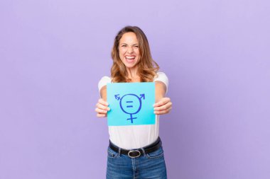 Genç ve güzel bir kadın. cinsiyet eşitliği kavramı