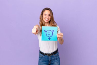 Genç ve güzel bir kadın. cinsiyet eşitliği kavramı