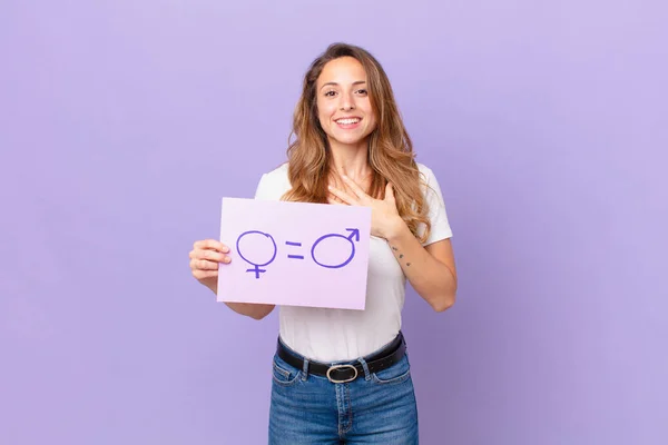 Young Pretty Woman Gender Equality Concept — Stock Photo, Image