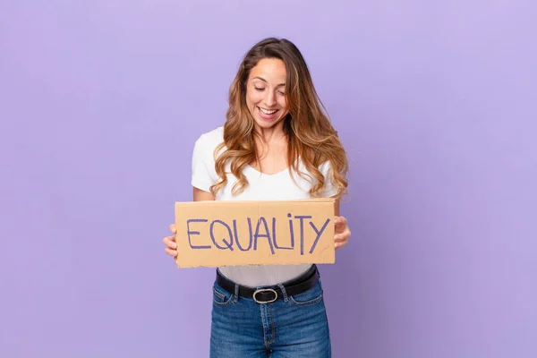 Young Pretty Woman Gender Equality Concept — Stock Photo, Image