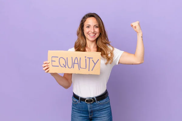 Young Pretty Woman Gender Equality Concept — Stock Photo, Image