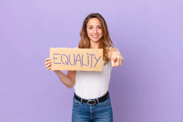 Una Mujer Joven Bonita Concepto Igualdad Género — Foto de Stock