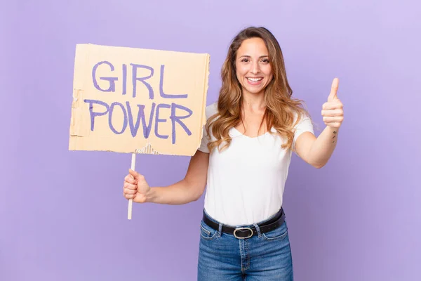 Uma Jovem Mulher Bonita Conceito Poder Menina — Fotografia de Stock