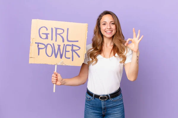 Una Mujer Joven Bonita Concepto Poder Chica —  Fotos de Stock