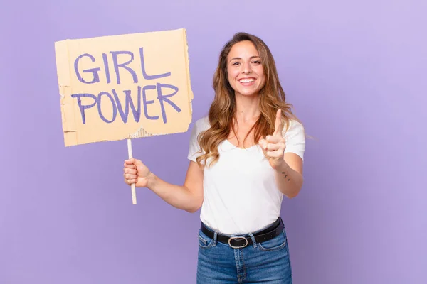 Una Mujer Joven Bonita Concepto Poder Chica —  Fotos de Stock