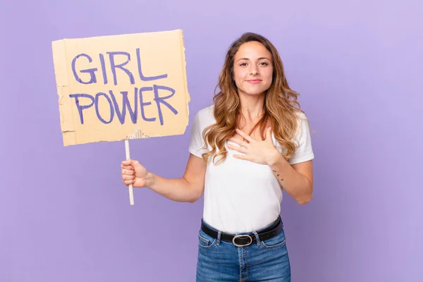 Una Mujer Joven Bonita Concepto Poder Chica —  Fotos de Stock