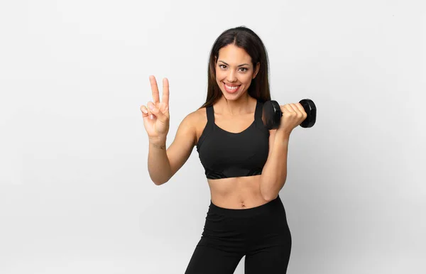 Concepto Fitness Mujer Hispana Joven — Foto de Stock