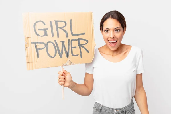 Young Hispanic Woman Girl Power Concept — Stock Photo, Image