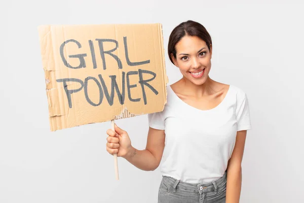 Junge Hispanische Frau Girl Power Konzept — Stockfoto