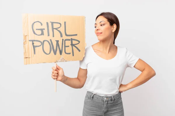 Young Hispanic Woman Girl Power Concept — Stock Photo, Image