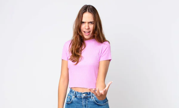 Young Pretty Woman Looking Angry Annoyed Frustrated — Stock Photo, Image
