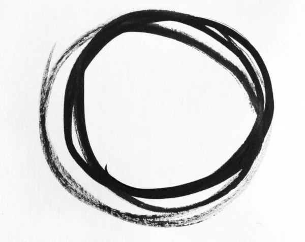 黑色水彩油墨抽象形状背景 — 图库照片