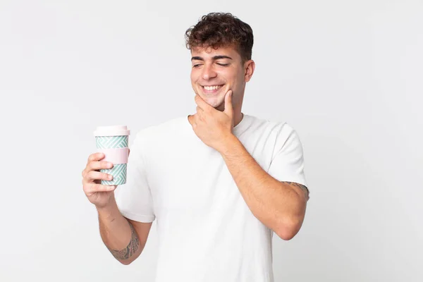 Joven Hombre Guapo Sonriendo Con Una Expresión Feliz Segura Con —  Fotos de Stock