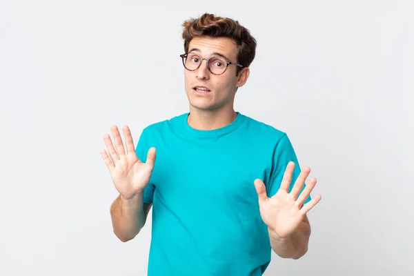 Young Handsome Man Looking Nervous Anxious Concerned Saying Fault Didnt — Stock Photo, Image