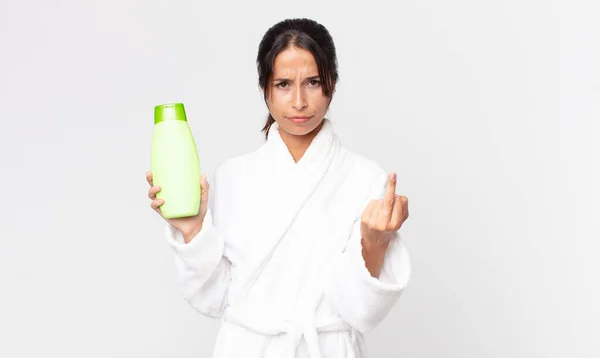 Junge Hispanische Frau Die Wütend Genervt Rebellisch Und Aggressiv Ist — Stockfoto