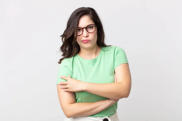 Hübsche Frau Die Sich Unzufrieden Und Enttäuscht Fühlt Ernst Genervt — Stockfoto