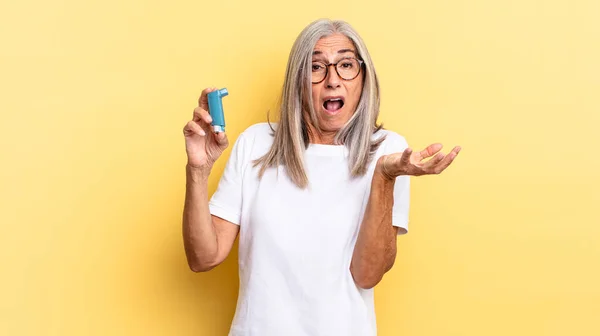 Feeling Extremely Shocked Surprised Anxious Panicking Stressed Horrified Look Asthma — Stock Photo, Image