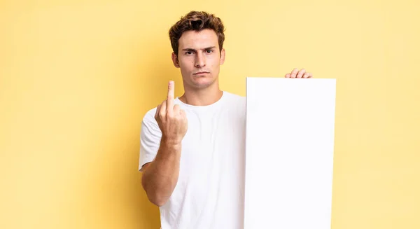 Feeling Angry Annoyed Rebellious Aggressive Flipping Middle Finger Fighting Back — Stock Photo, Image