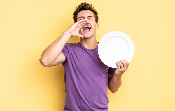 Sentirse Feliz Emocionado Positivo Dando Gran Grito Con Las Manos —  Fotos de Stock