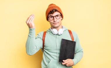 Kapiş ya da para hareketi yapmak, borçlarını ödemeni söylemek! öğrenci konsepti