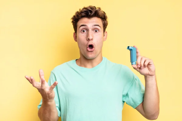 Open Mouthed Amazed Shocked Astonished Unbelievable Surprise Asthma Concept — Stock Photo, Image