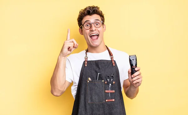 Sentimento Como Gênio Feliz Animado Depois Perceber Uma Ideia Alegremente — Fotografia de Stock