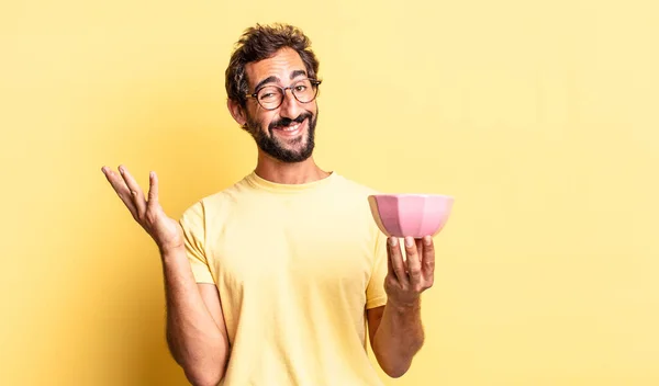 Expressivo Louco Homem Sentindo Feliz Surpreso Perceber Uma Solução Ideia — Fotografia de Stock