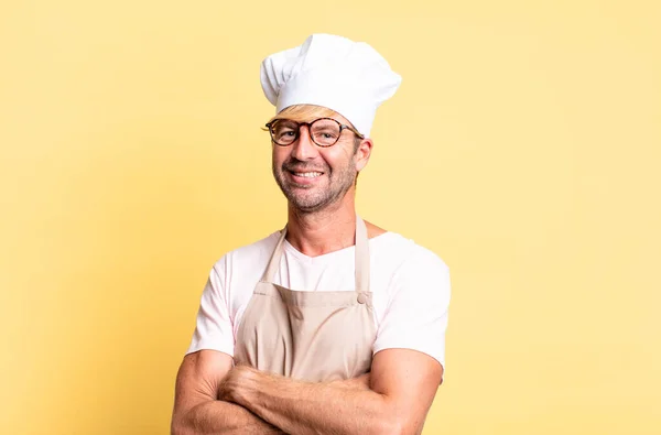 Blond Knap Chef Volwassen Man — Stockfoto