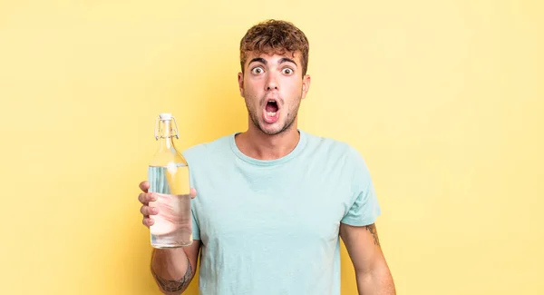 Young Handsome Man Looking Very Shocked Surprised Water Concept — Stock Photo, Image