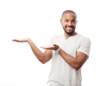 young cool black man show sign clipart
