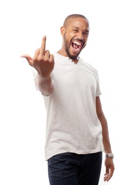 Young cool black man disagree sign clipart