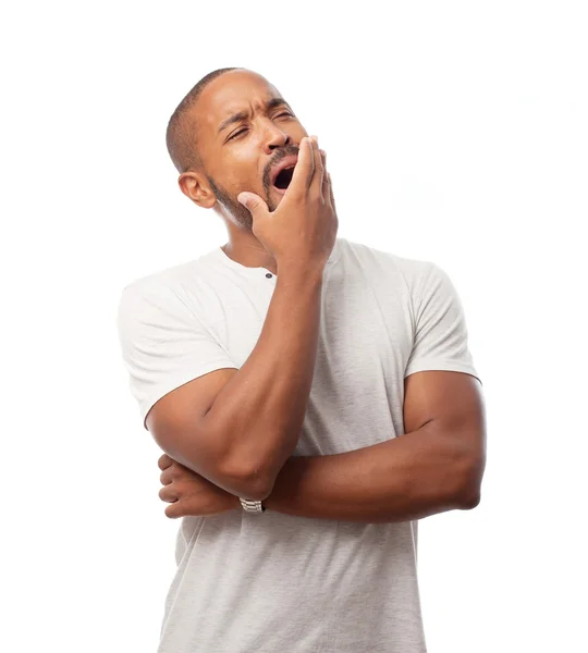 Joven fresco negro hombre bostezando — Foto de Stock