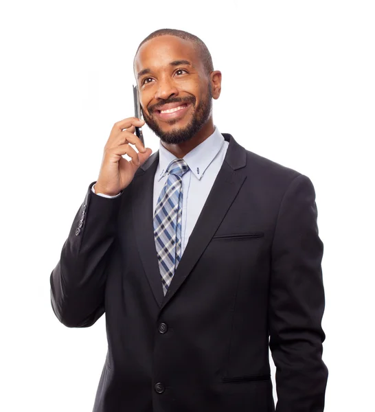 Young cool black man speaking on phone — Stock Photo, Image