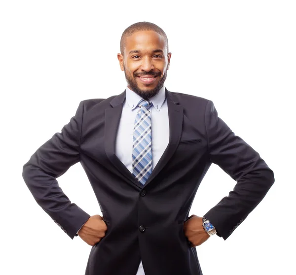 Joven fresco negro hombre frente a un desafío pose — Foto de Stock