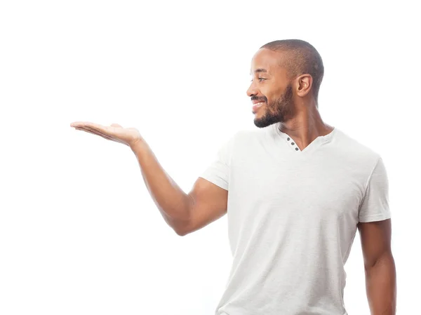 Young cool black man show sign — Stock Photo, Image