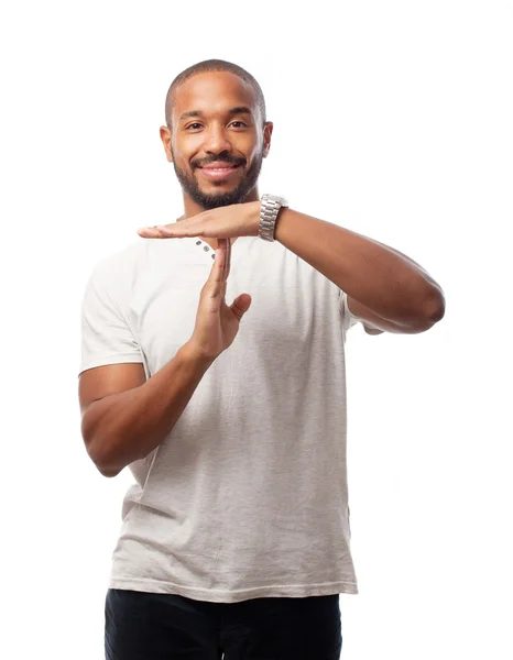 Jonge cool zwarte man stropdas uit teken — Stockfoto