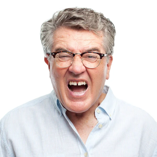 Senior cool man angry — Stock Photo, Image
