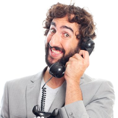 Bir telefon ile genç deli adam