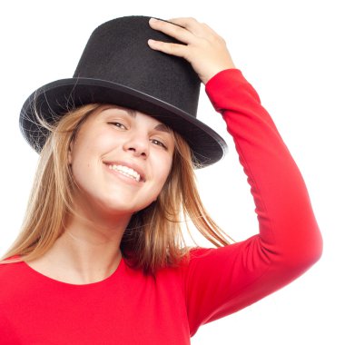 şapka ile genç güzel kadın