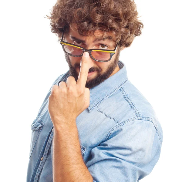 Joven loco con gafas de sol — Foto de Stock