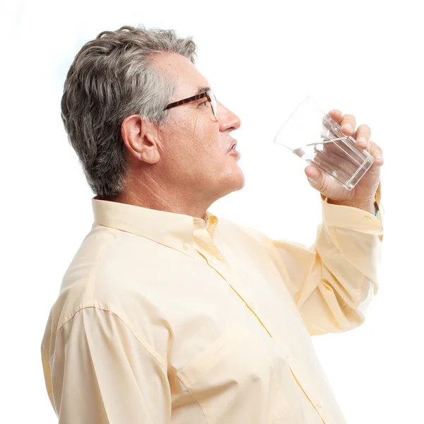 高级的酷男喝水 — 图库照片