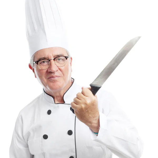 Alto hombre fresco con un cuchillo — Foto de Stock