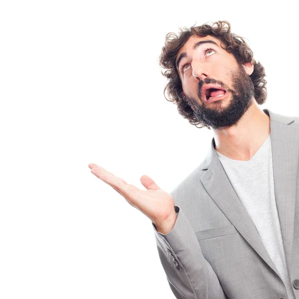 Young crazy man praying — Stock Photo, Image