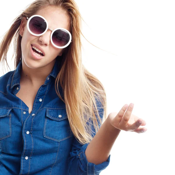 Young cool woman confused — Stock Photo, Image