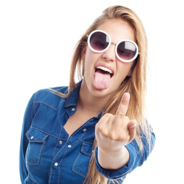 genç güzel kadın anlaşmazlık işareti