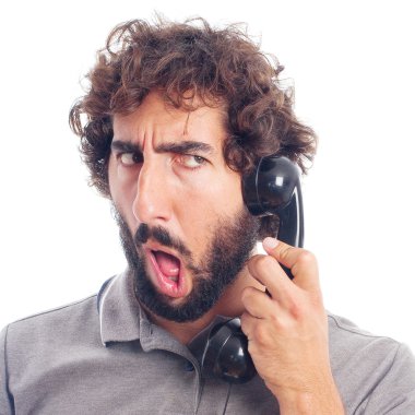 Bir telefon ile genç deli adam